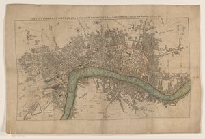 Plattegrond van London, 1761 A városkalauz vagy London, Westminster és Southwark zsebrajza az új épületekkel 1761-ig (cím az objektumon) alkotó: Anonymous