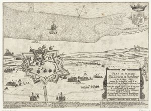 Fort Mardijk térképe, 1645 Tervezze meg a Mardicot (cím az objektumon) alkotó: Anonymous