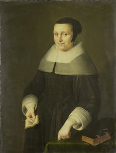 Egy nő portréja, valószínűleg Elsje van Houweningen, Willem van de Velden felesége alkotó: Anonymous