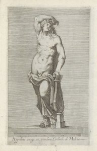 Apollo szobra Apollonius képe Medici bíboros zöld kertjében (cím a tárgyon) Antik szobrok Rómában (sorozat címe) Róma városának nyilvános helyeken látható ősi szobrainak ikonjai (sorozat címe) alkotó: Anonymous