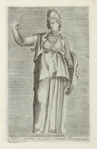 Bellona szobor Bellona márvány a Cardinal Farraria kertjében (cím a tárgyon) Antik szobrok Rómában (sorozat címe) Róma városának nyilvános helyeken látható ősi szobrainak ikonjai (sorozat címe) alkotó: Anonymous