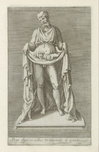Sculptuur van Priapus Priapus képmása Nagy Sándor házában (cím a tárgyon) Antik szobrok Rómában (sorozat címe) Róma városának nyilvános helyeken látható ősi szobrainak ikonjai (sorozat címe) alkotó: Anonymous