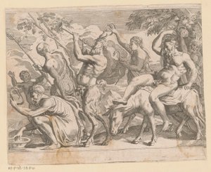 Silenus met saters en maenaden alkotó: Anonymous