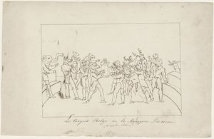 Karikatúra a Belga Nemzeti Kongresszusban a királyválasztással kapcsolatos viszályról, 1831 Le Congrès Belge ou la Ménagerie en désordre. (d