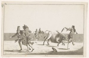 A Bikát banderillával próbálják kihívni Coleccion de las Principles suertes de una corrida de toros (sorozat címe az objektumon) A legfontosabb bikaviadal manőverek gyűjteménye (sorozat címe) alkotó: Anonymous