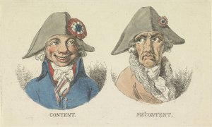 Elégedett és elégedetlen, 1795 Tartalom / Én tartalom (cím az objektumon) alkotó: Anonymous