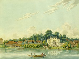 A Temze partja Twickenhamban, Alexander Pope háza látható alkotó: Anonymous