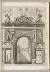 Diadalkapu allegorikus alakokkal és Putti az Aranygyapjú Rend láncával, 1594 alkotó: Anonymous