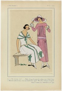Nagyon párizsi, 1923, 6. sz.: 5.- NE LELKEDJ! - 1. Organza ruha... alkotó: Anonymous