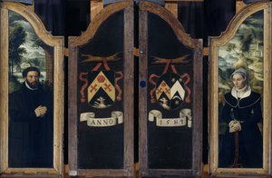 Egy triptichon két szárnya Julien de Brouckere és felesége, Elisabeth Canneel portréival alkotó: Anonymous