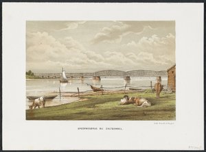 Waal híd Zaltbommel közelében, 1869 Vasúti híd Zaltbommelnél (cím az objektumon) A fő vasúti hidak Hollandiában (sorozat címe) alkotó: Anonymous