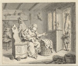 Farkas, az anya és a gyermek Illusztrációk tervei Jean de la Fontaine Fables című kötetéhez (sorozat címe) alkotó: Anonymous