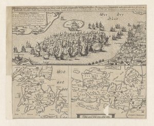 Zeeslag in de Sont, 1658 A sündti holland öltöny képe / és nagyon véres találkozók következtek, október 29. péntek A. és november 8.. ... Ao. 1658 (cím a tárgyon) alkotó: Anonymous