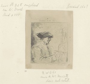 Willem Drost önarcképe a szamár előtt Recueil de quatre-vingt-cinq estampes originales (sorozat címe) alkotó: Anonymous