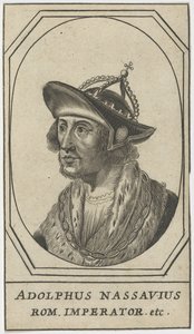Adolphe de Nassau (1250-1298) - Nassaui Adolf, a rómaiak királya, névtelen. Rézkarc, méret: 10,8x6,2 alkotó: Anonymous Anonymous
