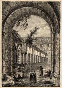 A Cordeliers kolostor vagy a Saint-Francois de Quimper (Finistere) egykori kolostora - - "" PATRIE" metszet - PECTURESSE FRANCIAORSZÁG LUCIEN HUARD 6 KÖTETES LEÍRÁSA - 19. század vége alkotó: Anonymous Anonymous