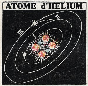 Atom és tudomány: Hélium atom. Névtelen illusztráció 1925-ből. Magángyűjtemény. alkotó: Anonymous Anonymous