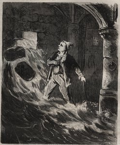 Szökési kísérlet a Toulon Bagne-ból a 19. században. Pierre Zaccone (1817-1895) (Colonia Penale - Büntetőtelep) metszet az „Elítéltek története a megalkotásuktól napjainkig” című könyvébe (1877). Magángyűjtemény. alkotó: Anonymous Anonymous