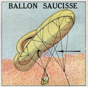 Léggömbök: ballonkolbász. 1925 névtelen illusztrációja. Magángyűjtemény. alkotó: Anonymous Anonymous