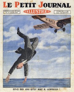 Alfred Loewenstein belga bankár meghalt (1877-1924), amikor 1928. július 4-én repülőgépről a La Manche csatorna vizeibe zuhant, „Le petit journal illustre” alkotó: Anonymous Anonymous