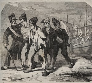Belle-Ile-en-Mer (gyönyörű sziget a tengeren) a XIX. Pierre Zaccone (1817-1895) „A börtönök története létrehozásuktól napjainkig” metszetébe (1877) (Colonia Penale - Büntetés-végrehajtási telep) alkotó: Anonymous Anonymous