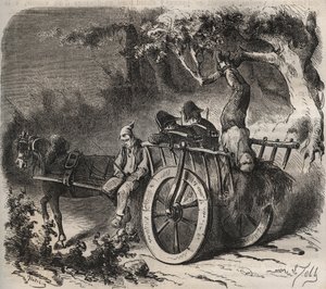 Egy erő merész menekülése a Toulon Bagne-ból a 19. században. Pierre Zaccone (1817-1895) (Colonia Penale - Büntetőtelep) metszet az „Elítéltek története a megalkotásuktól napjainkig” című könyvébe (1877). Magángyűjtemény. alkotó: Anonymous Anonymous