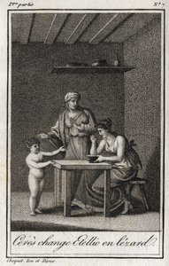 Ceres Stelliont lezardrá változtatja. Metszet 1819-ből Charles Albert Demoustier (1760-1801) „Lettres a Emilie sur la mythologie” című művében. Magángyűjtemény. alkotó: Anonymous Anonymous