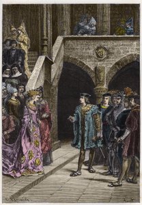 VIII. Károly és Bretagne-i Anna - VIII. Károly király (1470-98) és Anna Bretagne-i királyné találkozása - metszet a „Franciaország története az unokáimnak mesélt” című könyvéből – Francois Guizot - 1872-1876 alkotó: Anonymous Anonymous