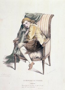 Cherubino karakter a Figaro házasságában, Mozart operájában (1837) alkotó: Anonymous Anonymous
