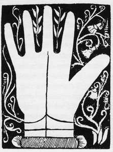 Chiromancia – Szaturnuszi vonal – 1545-ös metszet Andre Corvo „The Art of Chyromance” című művében – Magángyűjtemény alkotó: Anonymous Anonymous