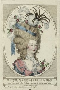 Coiffure Aux Charmes De La Liberte, Anonymous. Rézmetszet, akvarell, c. 1790, Magángyűjtemény alkotó: Anonymous Anonymous