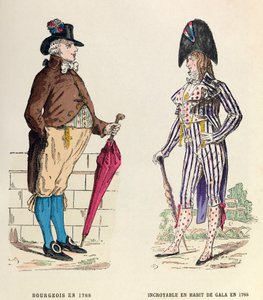 Egy burzsoá és egy hihetetlen díszruhás jelmez 1788-ban - magángyűjtemény alkotó: Anonymous Anonymous