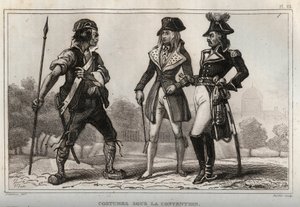Jelmezek az Egyezmény értelmében. Metszet 1859-ből a „” Le Monde-ban. Minden nép története a legtávolabbi időktől napjainkig”. M. E. de Lostalot-Bachoue (Lostalot Bachoue). Magángyűjtemény. alkotó: Anonymous Anonymous