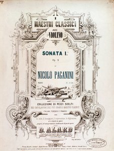 N Paganini 1. szonáta, op 2 kottájának borítója alkotó: Anonymous Anonymous