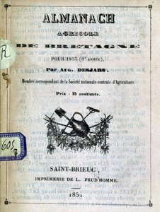 Az Agricole de Bretagne Almanach borítója alkotó: Anonymous Anonymous