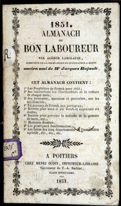 Az Almanach du Bon Ploureur borítója, Agenor Larclause, Poitiers alkotó: Anonymous Anonymous