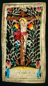Keresztre feszítés Jámbor kép a csatornában. Feliratok INRI (I.N.R.I.). Magángyűjtemény alkotó: Anonymous Anonymous