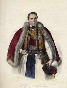 Daniel de Montenegro (1826-1860) (Danilo Aleksander Petrovic Njegos) - I. Danilo, Montenegró hercege - Anonymous - 1853 - Litográfia, akvarell - 40,7x30,9 - Magángyűjtemény alkotó: Anonymous Anonymous