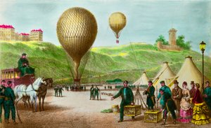 Léggömboszlop és utasgalambok indulása Párizs 1870-es ostrománál, Privee Collection alkotó: Anonymous Anonymous