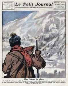 Egy felfedező holttestéből fedezték fel Kanada jegén, évekre eltűnt. Az illusztráció a „" Le petit Journal"-ból származik, 1921. 11. 12. Gyűjtemény alkotó: Anonymous Anonymous