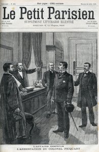 Dreyfus-ügy, 1898-ban, Georges Picquart alezredes (1854-1914) letartóztatása. Az 1898-as „le petit Parisien”-ben. alkotó: Anonymous Anonymous