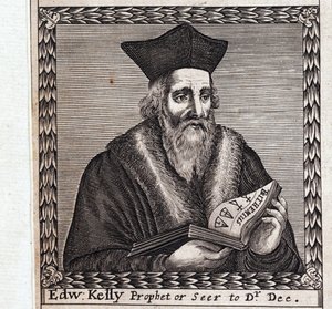 Edward Kelley vagy Edward Talbot (1555-1597) - Névtelen munka, metszet alkotó: Anonymous Anonymous