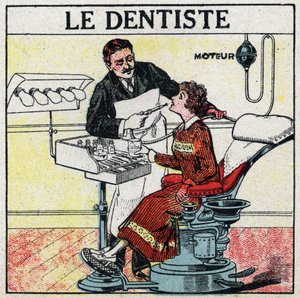 Elektromos szerszámok: a fogorvos. 1925 névtelen illusztrációja. Magángyűjtemény. alkotó: Anonymous Anonymous