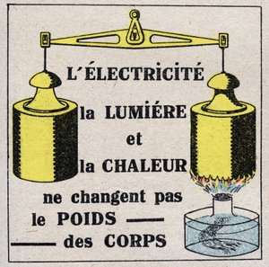 Éter (anyag): Az elektrolit, a fény és a hő nem változtatja meg a testsúlyt. Névtelen illusztráció 1925-ből. Magángyűjtemény. alkotó: Anonymous Anonymous