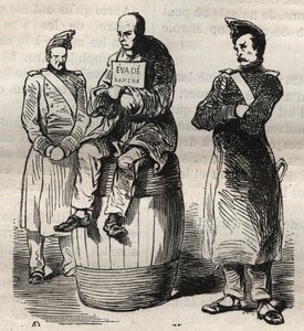 Kiállítás egy kényszerű kitérésről (Evade visszatért) a touloni börtönben a XIX. Pierre Zaccone (1817-1895) (Colonia Penale - Büntetőtelep) metszet az „Elítéltek története a megalkotásuktól napjainkig” című könyvébe (1877). Magángyűjtemény. alkotó: Anonymous Anonymous