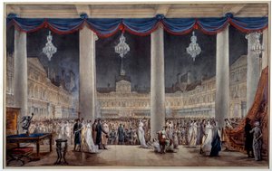 Ipari termékek kiállítása a Louvre udvari terén 1801 Gouache és névtelen akvarell. 1801. Párizs, Musee Carnavalet alkotó: Anonymous Anonymous