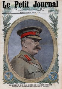 Első világháború 1914-1918 (14-18. háború). Horatio Herbert Kitchener (1850-1916) angliai hadügyminiszter portréja. A „Le Petite Journal”-ban, 1916.06.25. Magángyűjtemény alkotó: Anonymous Anonymous