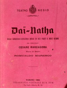 Dai-Natha kotta első oldala, Romualdo Marenco balettje alkotó: Anonymous Anonymous