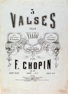 Frederic Chopin (1810-1849) „3 keringő zongorára” partitúrájának előképe, 19. századi magángyűjtemény alkotó: Anonymous Anonymous