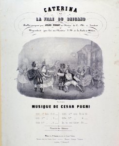 A Catarina vagy a bandita lánya Pugni-partitúrájának frontképe a Teatro alla Scalában (1847) alkotó: Anonymous Anonymous
